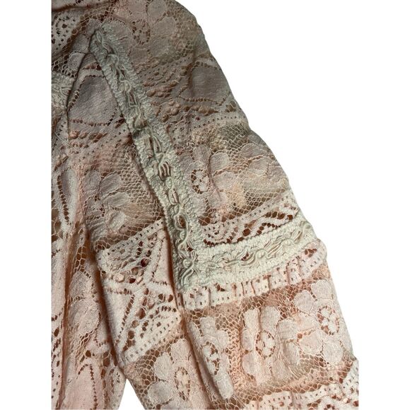 Umgee lace mini shift dress boho floral flowy feminine L - Picture 5 of 7